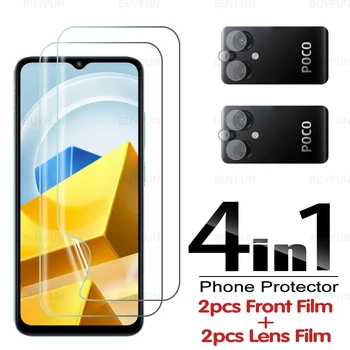 4in1 Screen Protector For Xiaomi Poco M5 Poko Poxo M5 4G Täielik kate Ees Hüdrogeeli Film Poco M5 6.58 tolline Objektiiv Film