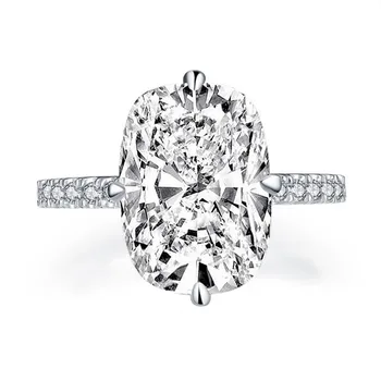 Originaal 100% 925 Sterling Hõbe Ristküliku Simuleeritud Teemant Luksus Rõngad Aastapäeva Kaasamine Ehted Naiste Mood Ring