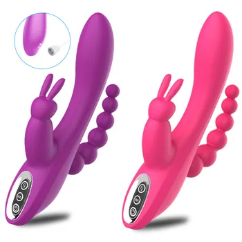 3 In 1 Dildo Küülik Vibraator on Veekindel USB Magnet Laetav Anal Clit Vibraator Sex Mänguasjad, Naiste Paarid Sex Shop