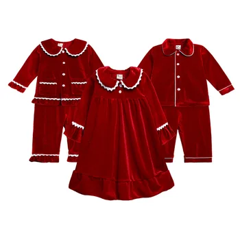 Uue Jõulud Pajama Sobib Tüdrukud Poiste Riided Vennad Ja Õed, Vabaaja Komplektid Lastele Sleepwear 1-9 Aasta Poiss 2tk Varustus