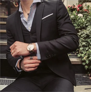 2022 Klassikaline Slim Fit Meeste Ülikond Ametlik Must Burgundia Peigmehe Smoking Meeste Pulm Kostüümid Set Äri Mees, Jakk, Vest kirjega Püksid 3tk