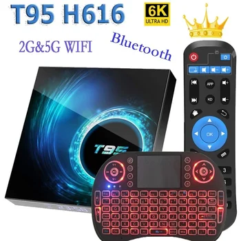 Tv Box Android 10 2022 Uusim T95 Smart Tv Box 6k 2.4 g&5g Wifi 128g 3D Voice16g 32gb 64gb 4k Quad Core Set-Top Box Media Player