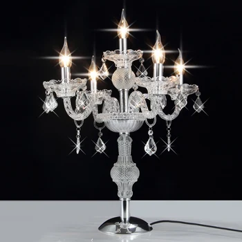 Küünal Omanik Pulm Dekoratiivsed Tabel Lamp Kaasaegne Crystal Tabel Tuled Küünlajalg LED Küünal E14 Hele laualambid Klaas
