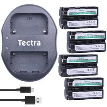 Tectra 4tk NP-F550 NP-F550 Kaamera Li-ion Bateria + USB Dual Charger Sony NP-F570 CCD-SC55 CCD-TRV81 DCR-TRV210 MVC-FD81