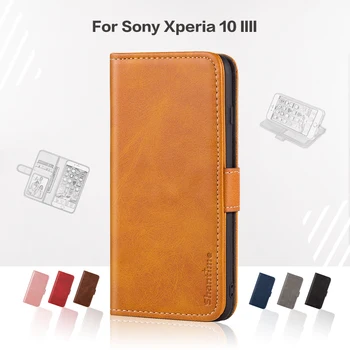 Flip Cover For Sony Xperia 10 II. Äris Nahast Luksus Magnetiga Rahakoti Puhul Sony Xperia 10 II. Telefoni Kate