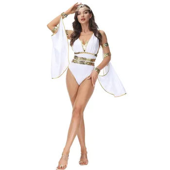 Kuum Seksikas Eksootiliste Cleopatra Egiptuse Printsess Kostüüm Maskeraad Halloween Täiskasvanud Naiste Cosplay Vana-Kreeka Jumalanna Fancy Kleit